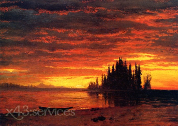Albert Bierstadt - Kalifornien Sonnenuntergang - California Sunset - zum Schließen ins Bild klicken